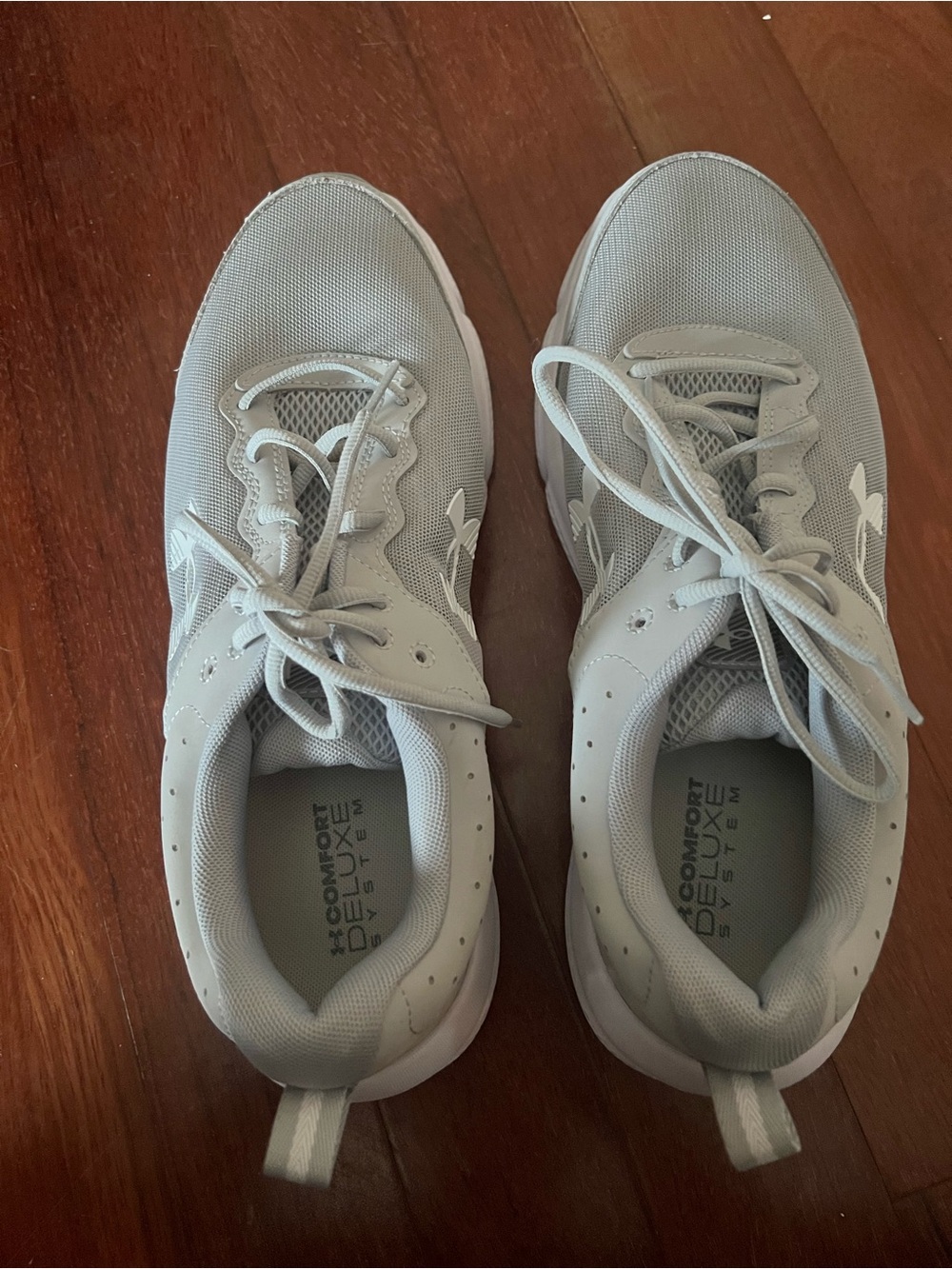 Under Armour Gray Mesh Lace-Up Trainers